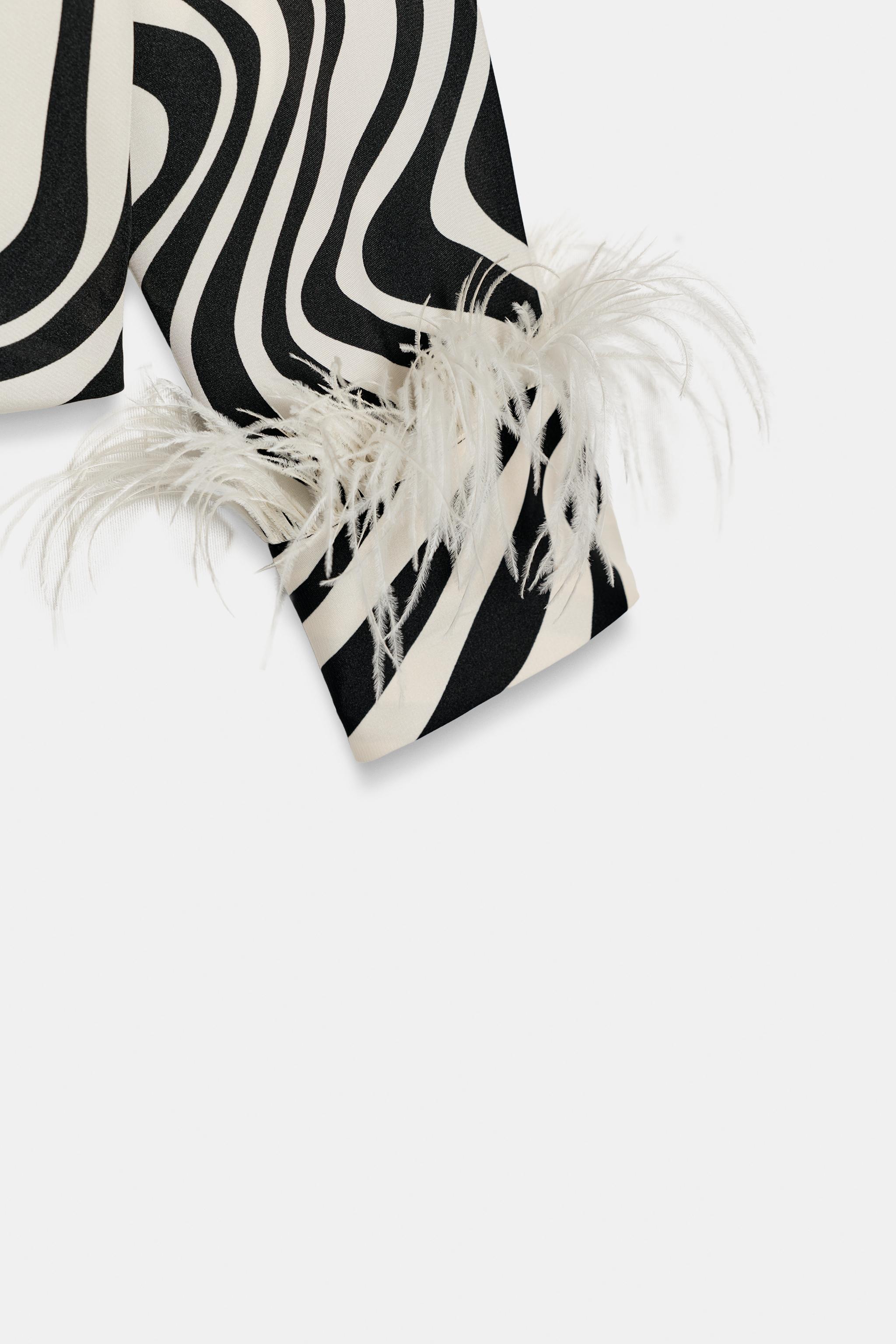 FEATHER ANIMAL PRINT SHIRT